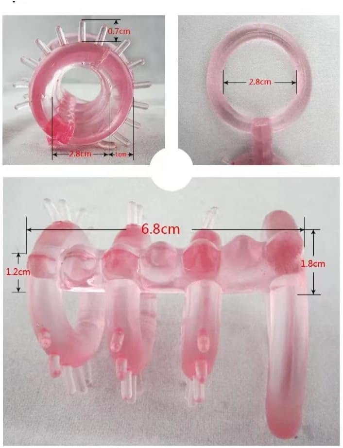 Boruite Keel Penis Ring, 4 In 1 Ultra Soft Cock Rings For Men For Sex, Unique Shape Sex Toys With Raised Particles Couples Sex Products For Erection Enhancing, Black - Image 3