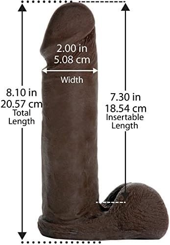 Doc Johnson Vac-U-Lock - The Realistic Cock - Ultraskyn - 8 Inch - F-Machine And Vac-U-Lock Harness Compatible Dildo - Chocolate - Image 2