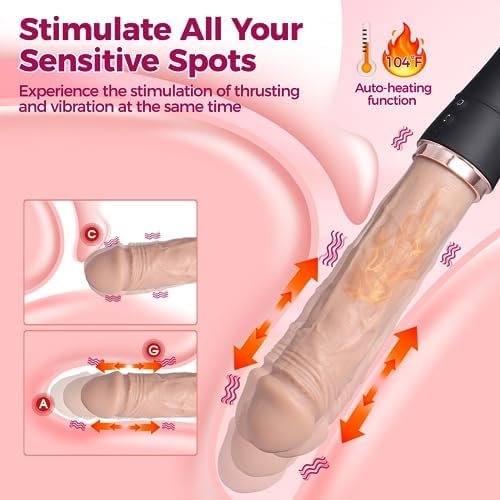Sweetlory Beginner'S Realistic Bat Thrusting Dildo, Discreet Penis For G-Spot Stimulation Huge Heated Vibrator Dildos, Clitoral With Tongue Nipple Licker, Anal Pene Sex Toys For Women And Couples - Image 2