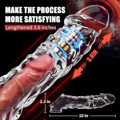 Penis Sleeve Cock Vibrator With Penis Ring Sex Toys - 3.6 Inch Clear Cock Sleeve With 10 Vibrating Modes And Remote Control, Cock Ring Ultra-Soft Penis Enlarger Adult Sex Toy For Men And Couples - Image 2