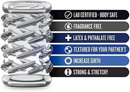 Blush Stay Hard Cock Ring Sleeve Kit - 6 Unique Textures Enhance Pleasure - Use On Penis, Vibrator, Dildo - Stack, Mix To Create Unique Sensations - Adds Girth - Sex Toy For Men, Women, Couples - Image 2