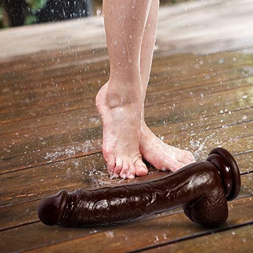 Realistic Soft 8.66Inch Dildo With Suction Cup, Greenpinecone Anal And Vaginal G-Spot Sex Toy, Dark Brown - Image 3