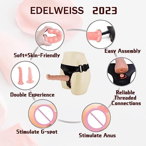 Strap-On Dildo, Sex Toy For Women 7 Inch Realistic Silicone Dildo, Wearable Realistic Silicone Dildo Adult Toys, 2 Removeable Adjustable Dildo For Female Masturbation Women Lesbian Couples, Skin - Image 3