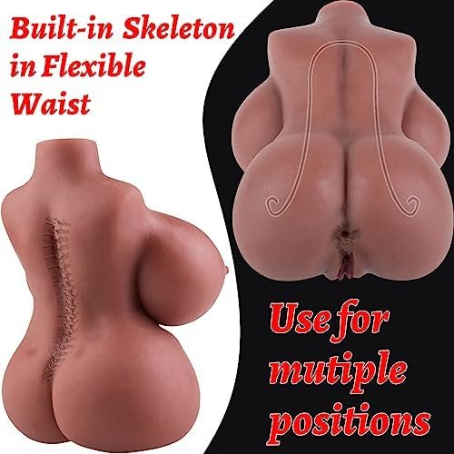 Sex Doll For Men With Big Butt Boobs Anus Vagina Lifelike Sex Toys Female Torso Male Masturbator Realistic Vagina Adult Toys Pocket Pussy For Men’S Masturbation Stroker Booty Brown Sex Dolls 11.5Lb - Image 3
