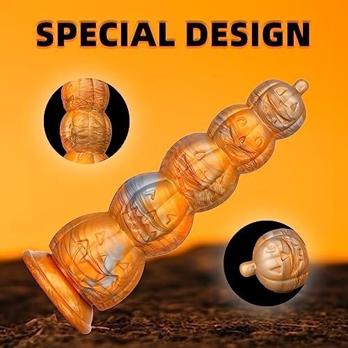 Pumpkin Realistic Dildo Liquid Silicone G Spot Stimulation Dildos With Powerful Suction Cup For Hands-Free Play Anal Plug Prostate Massager Adult Sex Toy (S) - Image 3