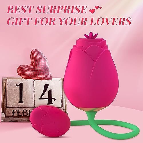 Rose Sex Toy Vibrators Dildo - 2In1 Adult Sex Toys For Women G Spot Vibrator With 5 Flapping 10 Vibrating Dildos, Female Couples Sex Toy For Clitoral Nipple Anal Sex Machine Stimulator For Woman - Image 2