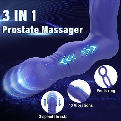 Anal Sex Toys Prostate Massager Vibrator With App & Remote Control, 3 Thrusting Speeds And 10 Vibration Modes For Male, Silicone Butt Plug Dildo Adult Toy & Games For Men, Women And Couples - Image 2