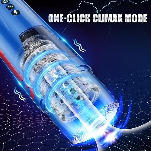 Automatic Male Masturbators -7 Thrusting & Rotating Modes Super Quiet With 3D Sleeve Adult Male Sex Toys For Men (Blue) - Image 2