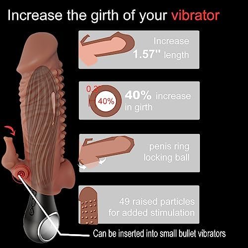 Realistic Penis Sleeve Extender Cock Rings For Men Erection, Reusable Condom Penis Ring Sheath Girth Extension, Male Silicone Thick Penis Pump Sleeve Enlarger Adult Sex Toys Games For Men And Couples - Image 3
