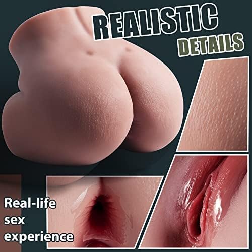 Sex Doll Men Masturbation,Realistic Black Sex Doll Pussy Ass Pocket Male Masturbator With Realistic Vagina And Anal 4.4Lb Brown Mini Sex Doll Female Torso With Strong Suction Channel - Image 3