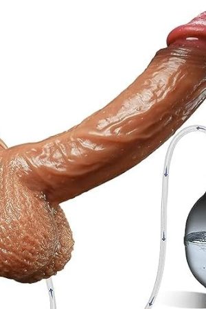 Realistic Squirting Dildo Silicone Ejaculating Dildo, 8.46" Lifelike Suction Cup Dildo For Hands Free Play, Soft Dildo With Curved Shaft And Balls, Adult Sex Toys For Women G Spot And Anal Prostate