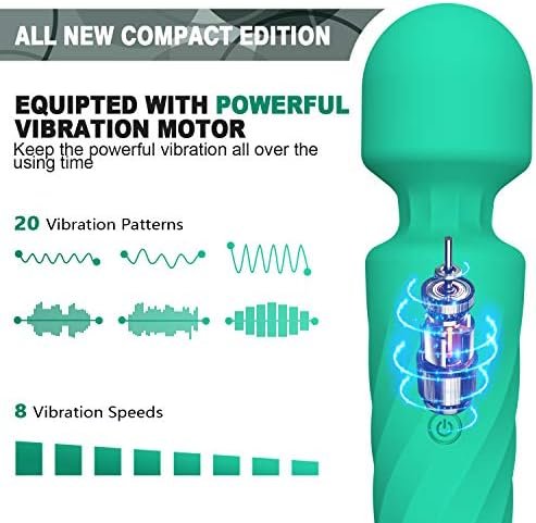 Sikxtoa Mini Vibrator, 8 Speeds 20 Patterns-G-Spot Cordless Wand Massager, Clitoral Stimulator, Dildo, Sex Toys, Rechargeable Handheld Powerful Silent Waterproof Female Adult Toys (Stripe Black) - Image 2