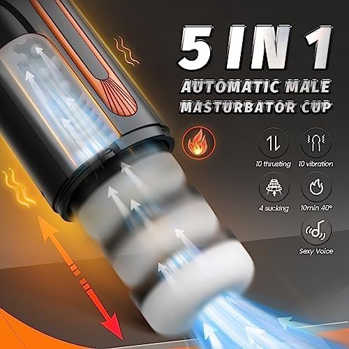 Automatic Male Masturbator Cup With Thrusting & Sucking & Vibrating & Heating & Sexy Voice Modes Male Stroker With 3D Realistic Textured Vagina For Penis Stimulation Adult Sex Toys For Men Pleasure - Image 2