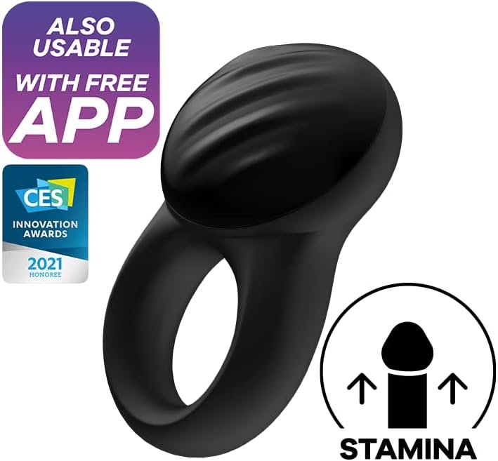 Satisfyer Signet Ring Vibrating Cock Ring With App Control - Vibration Silicone Penis Ring For Longer, Harder, Stronger Erections - Compatible With Satisfyer App, Waterproof, Rechargeable - Image 2