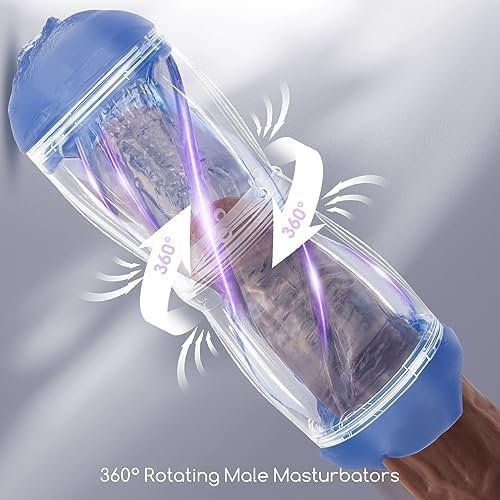 Rotating Male Masturbator Cup Adult Sex Toys For Men,Manual Masturbators Stroker Sleeve For Man Masturbation,Dual Open Ended Portable Pocket Pussy With 3D Realistic Vagina Textured Blowjob - Image 3