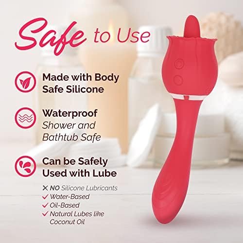 Secret Bouquet Rose Toy Vibrator For Women (9 Powerful Vibration & 9 Licking Modes) Vibrating Tongue Clitoral Licking Toy/Waterproof Adult Sex Toys - Image 2