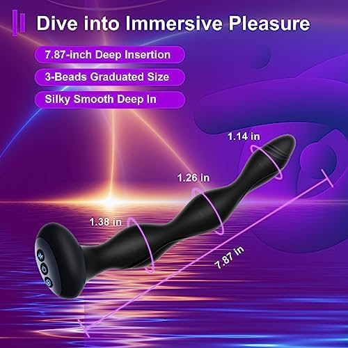 Domlust Anal Plug Male Sex Toys - Anal Beads Adult Toys With Estim Shock Heat Vibrating Butt Plug 50 Multiple Play Prostate Massager, 7.87'' Deep Plug Anal Dildos Stroker For Male Female Unisex - Image 3
