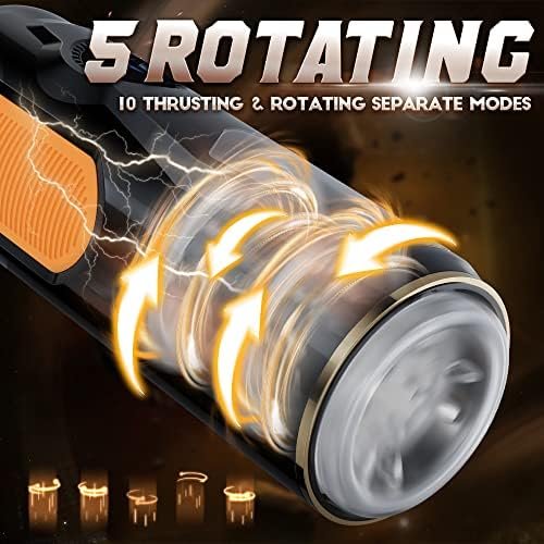 Automatic Male Masturbator, Male Masturbator Cup With 10 Thrusting & Rotating Separate Modes For Penis Stimulation, Hands Free Electric Male Masturbators For Men (Yellow) - Image 3