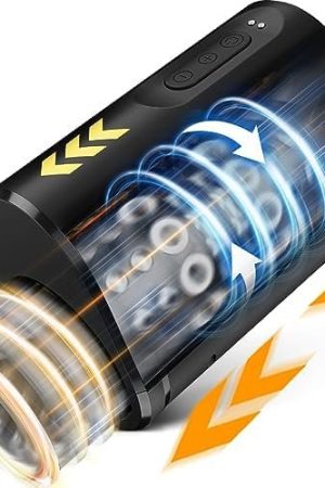Fully Waterproof Automatic Male Masturbator Cup, 7 Thrusting & Rotating Through-Open Portable Penis Vibrator, Blowjob Pocket Pussy Male Stroker With 3D Realistic Vagina Adult Sex Toys For Men Pleasure