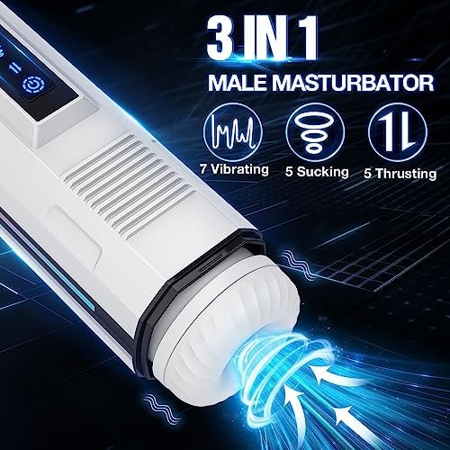 Automatic Male Masturbator Sex Toys For Men, Adult Toys Male Sex Toy Penis Pump With 7 Vibrating & 5 Sucking & Thrusting Modes, Lcd Display Mens Sex Toys Realistic Pocket Pussy Stroker Blowjob Machine - Image 2