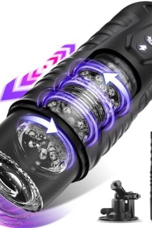 Automatic Male Masturbator Sex Toys For Men - Adult Toy Male Sex Toys With 7 Thrusting & 7 Rotating Modes,Hands Free Pocket Pussy Sex Machine With Visual Window & Suction Base Electric Penis Pump