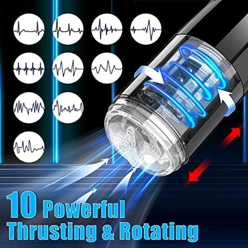 Thrusting Automatic Blowjob Machine With 10 Thrusts Rotation Modes,Hands Free Male Masturbators Oral Stroker Sex Toy For Men Masturbation With Realistic Pocket Pussy - Image 2