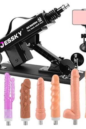 Jessky Automatic Sex Machine, 3Xlr Connector Love Machine Adjustable Adult Sex Toys With 8 Attachments For Couples Men And Women