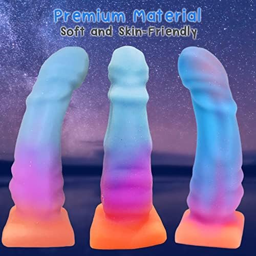 7.9" Starry Sky Silicone Realistic Dildo, Anal Dildo With Strong Suction Cup For Hands-Free Play,Flexible Dildos Adult Sex Toy For G-Spot Compatible With Strap On Dildo Harness - Image 3