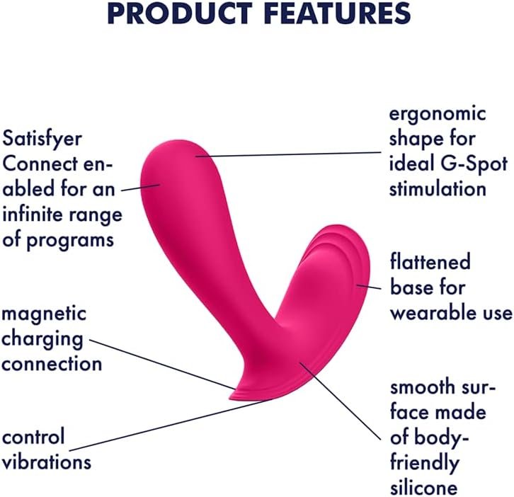 Satisfyer Top Secret Wearable Vibrator With App - Butterfly Vibrator, Panty Vibrator, G-Spot Stimulator, Sex Toys For Women - Compatible With Satisfyer App, Waterproof, Rechargeable - Image 3