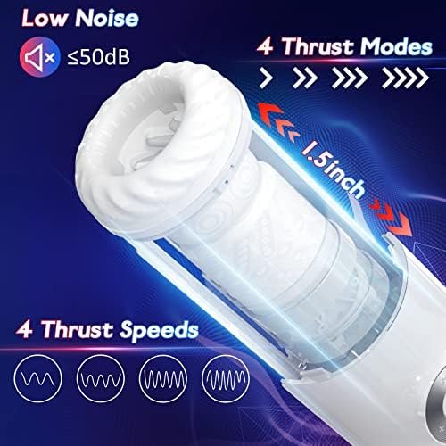 Automatic Thrusting Male Masturbator Cup With 4 Thrusting Modes And 4 Telescopic Speeds, Jinglejungle Ultra Quiet 3D Realistic Textured Pocket Pussy For Male Masturbation, Adult Sex Toys For Men - Image 2
