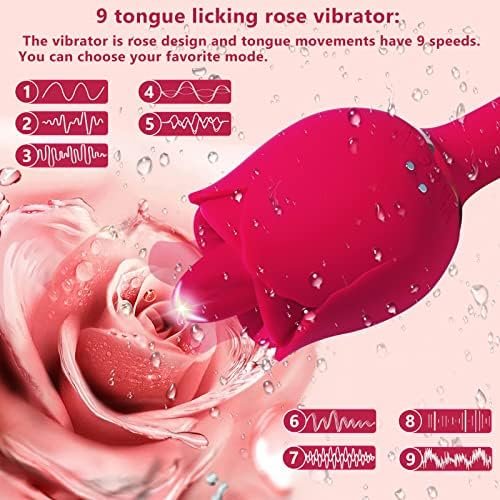 Adult Sex Toys Women Sex Vibrator-Rose Sex Stimulator For Women,Rose Tongue Licking Vibrator Vaginal G Spot Dildo Vibratorwith 9 Licker Patterns & 9 Strong Vibration, Waterproof, Usb Charging, Perfect - Image 2