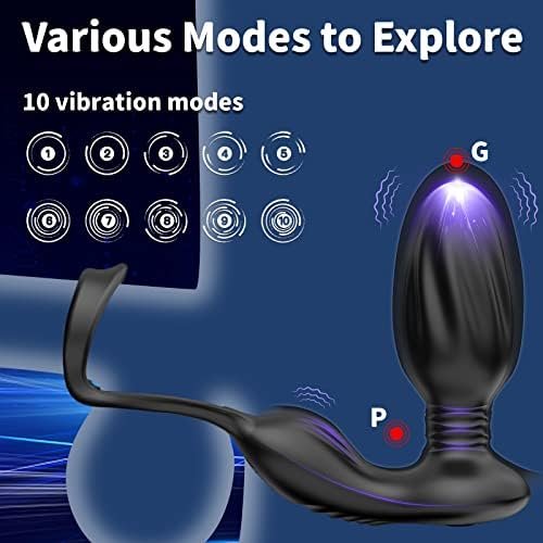 Anal Plug Vibrator With App Remote Control, Vibrating Butt Plug Prostate Massager Anal Vibrator With 10 Vibration Modes, Anal Dildo Toy Adult Anal Sex Toys For Men Women And Couples Black - Image 3