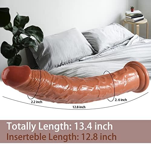 Realistic Dildo With Small Glans Balls-Free, 13.4 Inch Big Dildo Huge, Jelly Dildo With Strong Suction Cup, Adult Sex Toy For Women Men Female Couples, G-Spot Prostate Play Soul Dildo - Image 2