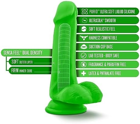 Blush Neo Elite Silicone Dual Density 6 Inch Dildo | Ultrasilk™ Silicone |Suction Cup Base & Harness Compatible For Hands-Free Fun | Realistic | Waterproof | Neon Pink - Image 2