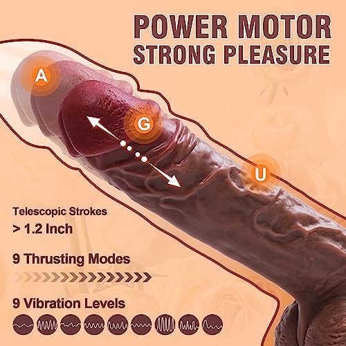 Thrusting Dildo Realistic Vibrator With Heating - 9.8 Inch App Remote Anal Fake Penis With 9 Thrusting & Vibrating Modes, Thick Silicone Electric Dildos Adult Sex Toys For Women Couple Pleasure - Image 3