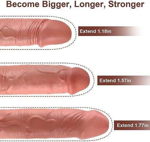 Realistic Penis Sleeve Extender Cock Rings For Men Erection, Male Tpe Thick Penis Pump Sleeve Enlarger Adult Sex Toys Games For Men, Couples - Image 3