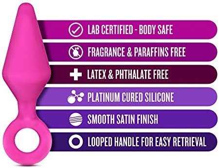 Blush Candy Rimmer - Platinum Cured Puria Silicone Anal Plug Beginner Training Kit - 3 Sizes - Ultrasilk Smooth Butt Plugs - Anal Play Sex Toy For Women Men Couples - Pink - Image 2