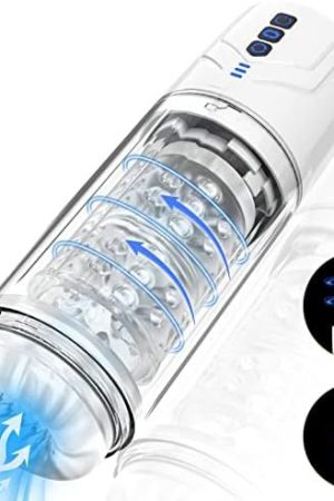 Automatic Male Masturbator Penis Pump Detachable Male Masturbators With 7 Rotation & 7 Suction Modes Pocket Pussy Waterproof Blowjob Machine Adult Sex Toys For Men（Transparent Black）