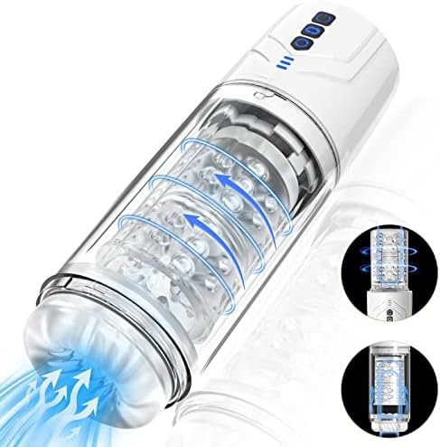 Automatic Male Masturbator Penis Pump Detachable Male Masturbators With 7 Rotation & 7 Suction Modes Pocket Pussy Waterproof Blowjob Machine Adult Sex Toys For Men(Transparent Black)
