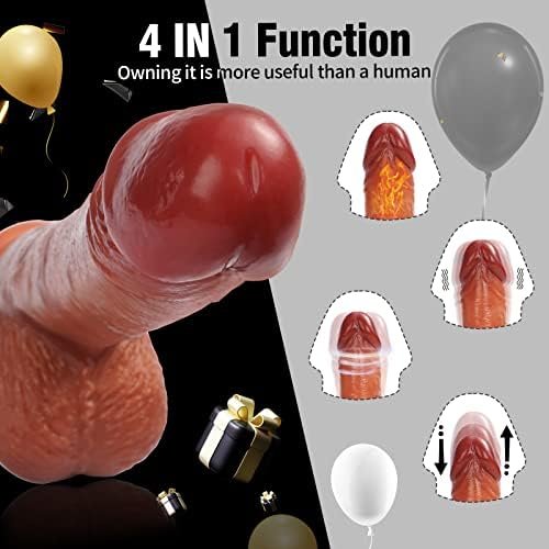 Adult Sex Toys For Womens Pleasure - Thrusting Vibrating Dildo Vibrator With Heating Function, Ultra Vivid Realistic Rose Dildos Silicone For Viginal Stimulator And Anal Fun, 9In - Image 3