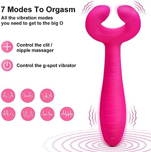 G-Spot Rabbit Vibrator, Adorime 3 In 1 Triple Motor Vibrating Dildo With 7 Vibration Modes, Rechargeable Clitoris Nipple Penis Massager Stimulator Adult Sex Toy For Women Couple Solo Play Sex Things - Image 2