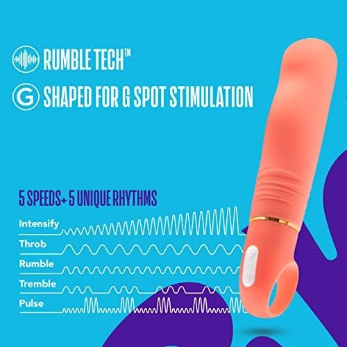 Blush Aria Smokin Af Silicone Vibrator - Rumbletech Powerful Rumbly 10 Vibration Settings - Curved For Perfect G Spot Stimulation - Ipx7 Waterproof - Finger Loop For Accessibility - Sex Toy - Image 3