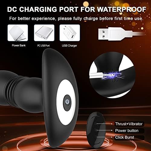 Thrusting Anal Vibrator Prostate Massager For Men Women, P Spot Vibrator Butt Plug Sex Toy With 7 Vibrations 3 Thrusts For Anal Play Masturbation, Equipped With Remote Controller For Hands-Free Play - Image 3