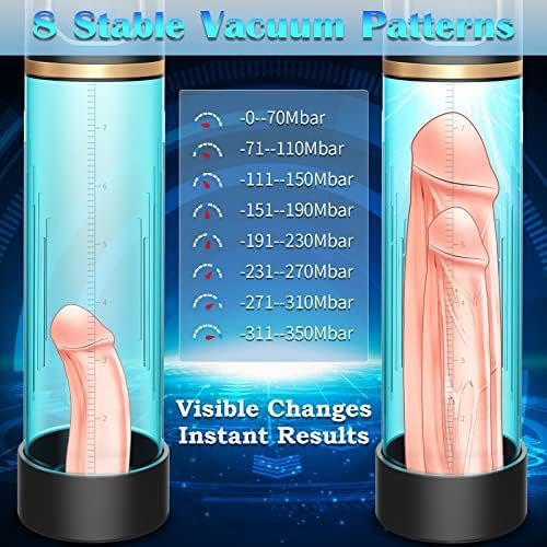 Automatic Penis Pump For Men Erection & Enlargement With 2 * 8 Modes, Male Sex Toys Self-Vacuum Sensuality Pump Penis Enlargers & Stimulation Penis Training Device Couple Adult Toys, 3 Penis Rings - Image 2