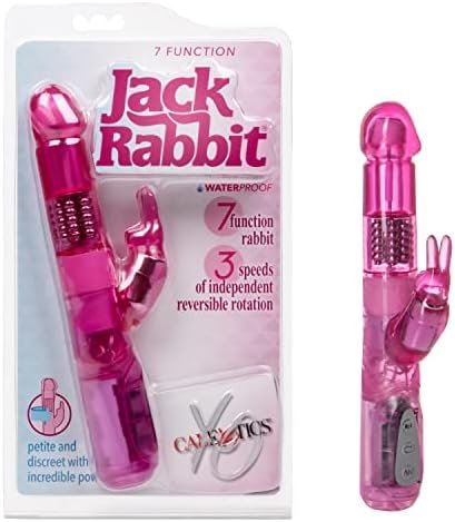 Calexotics 7-Function Jack Rabbit Vibrator With Rotating Shaft - Waterproof Vibe Sex Toys For Couples - Adult Hands Free G Spot Massager - Pink