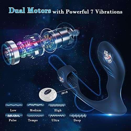 Anal Toy Prostate Massager Vibrator With Penis Ring, 7 Vibration Modes And Heating, Silicone Butt Plug Remote Control,Waterproof Anal Plug Sex Toys For Men & Women - Image 3