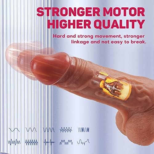 Black Realistic Thrusting Dildo Vibrator With Handle And Sucker, Telescopic Vibrating Penis With Heating And 10 Vibrations For G-Spot Anal Stimulation, Automatic Dildo Machine Sex Toy For Woman - Image 3