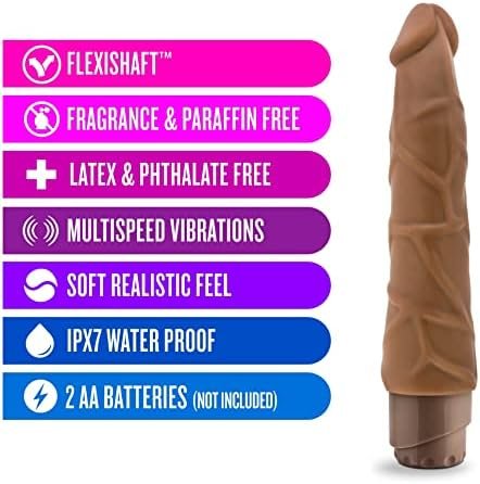Blush Dr Skin Vibe 1-9 Inch Long Real Feel Realistic Vibrating Dildo - Ipx7 Waterproof - Soft Body Safe Material Multi Speed Bendable Vibrator - Adult Sex Toy For Women Men Couples - Mocha - Image 2
