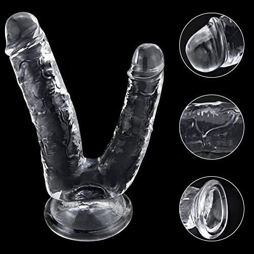 Sex Factory Realistic Double-Ended Dildo Large Penis G-Spot Massage Butt Plug With Suction Cup Vaginal Anal Stimulator For Lesbian Female Masturbation (Purple) - Image 3