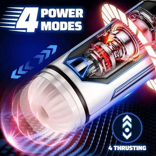 Automatic Male Masturbators Sex Toys - Male Sex Toy Penis Pump With 4 Thrusting Modes & 3D Realistic Sleeve Heating Male Masturbator, Hands Free Mens Sex Toy Pocket Pussy Adult Sex Toys For Men - Image 2